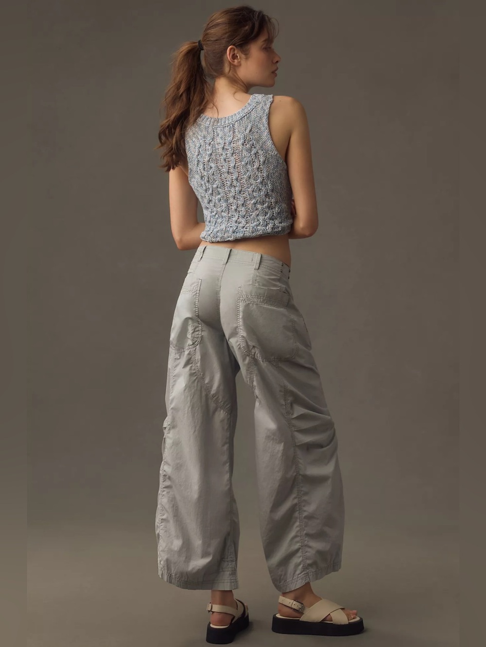 Pilcro | Parachute Curve Barrel Pants | Size 25 | Gray - Picture 3 of 7